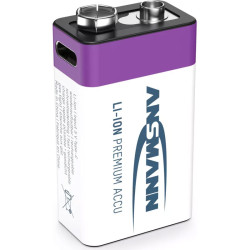 Lādējama (USB-Type C) baterija Li-Ion 9V Type400 4gab., Ansmann