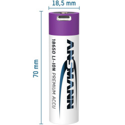 Lādējama (USB-Type C) baterija 18650 Li-Ion 3.6V Type2600, Ansmann