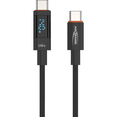 USB Type-C to Type-C ar displeju 120cm, Ansmann