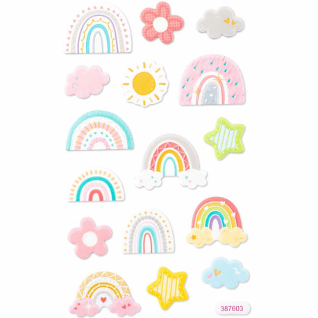 Glow in the Dark Foam Stickers Rainbow, DP Craft