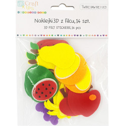 3D Felt Stickers Fruits 14pcs., DP Craft