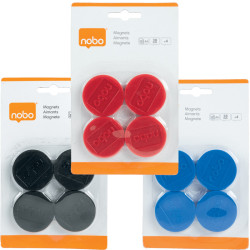 Nobo Magnetic Whiteboard Magnets 4 pack 38mm Coloured
