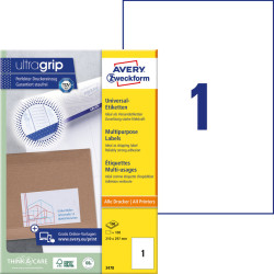 Multipurpose Labels 210 x 297 mm UltraGrip™, Avery Zweckform