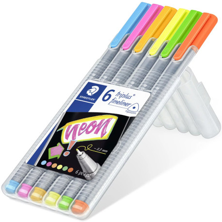 Flomāstera pildspalvu komplekts Triplus® Fineliner Neon 334, Staedtler