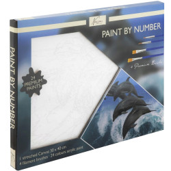 Paint by Number Dolphins 40x30cm, Creative Craft