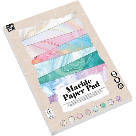 Marble Paper Pad A4 175g/m² 16 Sheets, Craft ID
