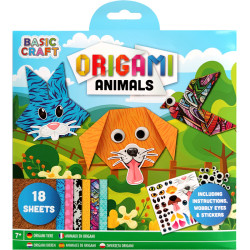 Origami Dzīvnieki 19.5x19.5cm 18lp., Basic Craft