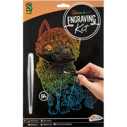 Skrāpējamā karte Kaķis Rainbow A4, Creative Craft