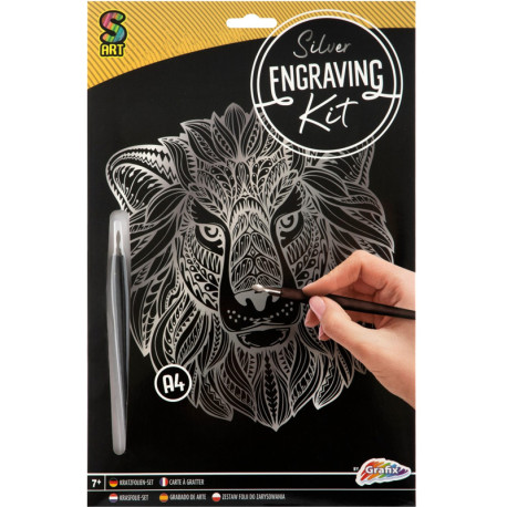 Silver Engraving Kit Lion A4, Creative Craft