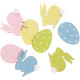 Wooden Eggs & Bunnies Pastel 8pcs., DP Craft