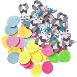 Foam Stickers Easter Bunnies and Eggs 44pcs., DP Craft