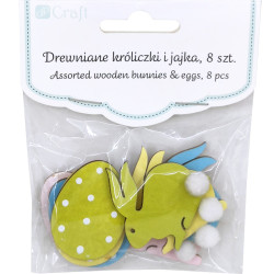 Wooden Eggs & Bunnies Pastel 8pcs., DP Craft