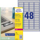 Weatherproof film labels 45.7x21.2mm Silver B/W Laser, Copier Avery Zweckform