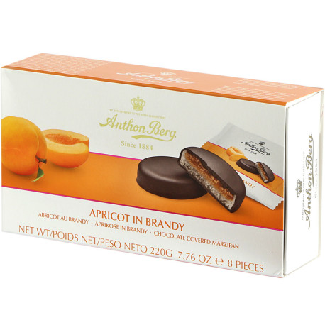 Chocolate Covered Marzipan Apricot in Brandy 220g, Anthon Berg