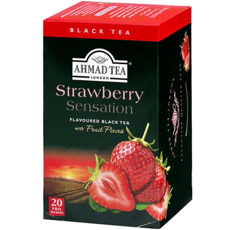 Flavoured BlackTea Strawberry Sensation, Ahmad Tea