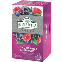 Zāļu un augļu tēja Mixed Berries & Hibiscus 20 gab., Ahmad Tea