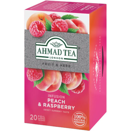 Zāļu un augļu tēja Peach & Raspberry 20gab., Ahmad Tea