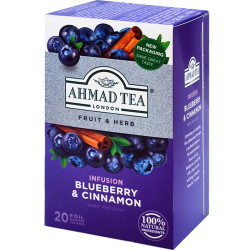 Augļu un zāļu tēja Blueberry & Cinnamon 20gab., Ahmad Tea