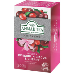 Zāļu un augļu tēja Rosehip, Hibiscus & Cherry 20gab., Ahmad Tea