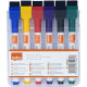 Nobo Mini Whiteboard Pen With Magnetic Eraser Cap 6 Pack Assorted Colours