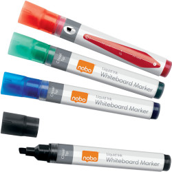 Nobo Liquid Ink Whiteboard Pens Chisel Tip 10 Pack