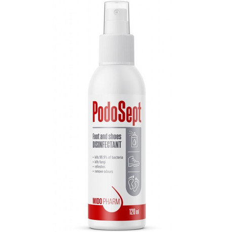 Pēdu un apavu dezinfekcijas līdzeklis Podosept 120ml, Midopharm