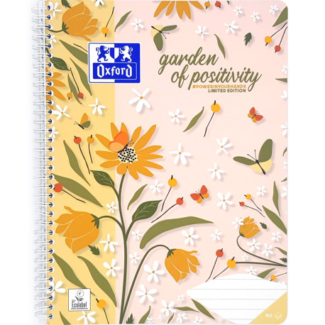 Collegeblock Garden of Positivity A4 90g/m² 80 Sheets Ruled, Oxford