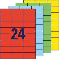 Coloured Labels 70 x 37 mm, Avery Zweckform