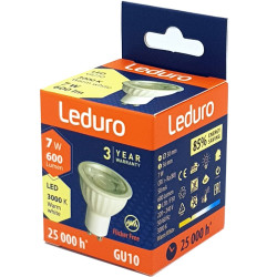 LED Bulb GU10 7W 3000K 600lm, Leduro