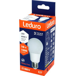 LED Bulb E27 10W 4000K 1000lm, Leduro