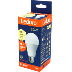 LED Bulb E27 15W 1500lm 3000K, Leduro