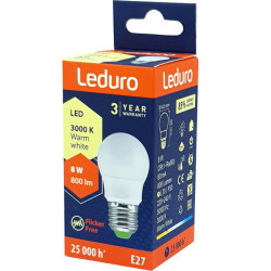 LED Bulb E27 8W 800lm 3000K, Leduro