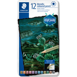Metallic Coloured Pencils 12pcs. Tin Box, Staedtler