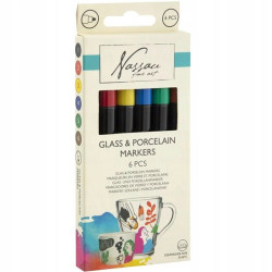 Glass & Porcelain Markers 6pcs., Nassau Fine Art