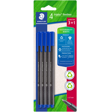 Triplus® Fineliner 3+1pcs., Staedtler