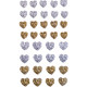 Adhesive Heart Stones Gold/Silver 36pcs., DP Craft