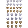 Adhesive Heart Stones Gold/Silver 36pcs., DP Craft