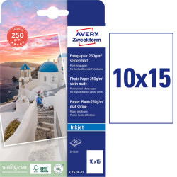 Photo Paper 10x15cm 250g/m² 20 Sheets Satin Matt, Avery Zweckform