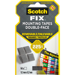 Removable Mounting Tape Scotch Fix™ 12.7x12.7mm 64pcs., 3M
