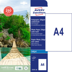 Photo Paper A4 250g/m² 20 Sheets Satin Matt, Avery Zweckform