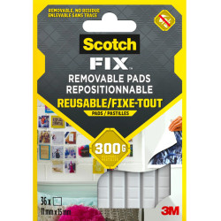 Līmmasas kvadrātiņi Scotch Fix™ 11x15mm 36gab., Linex