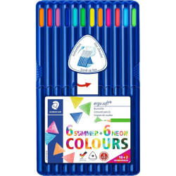 Coloured Pencil Ergosoft® Summer + Neon Colours 12pcs., Staedtler