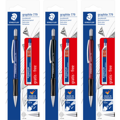 Mechanical Pencil 0.5mm Graphite 779 + Leads Mars® Micro Carbon, Staedtler