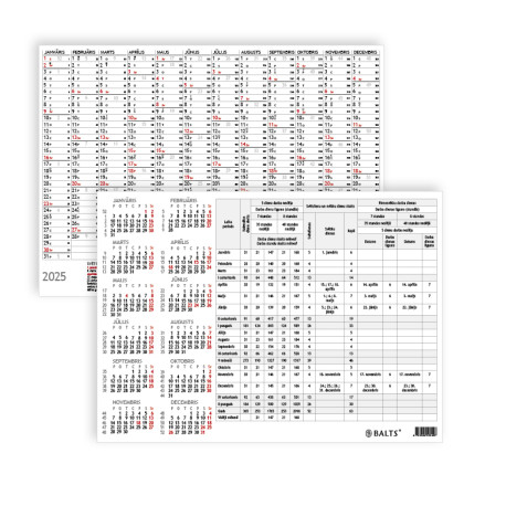Calendar Simple A4 2024, Balts