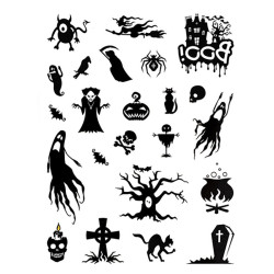 Tetovējumi Halovīns Black & White 23gab., DP Craft