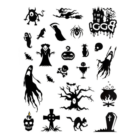 Tetovējumi Halovīns Black & White 23gab., DP Craft