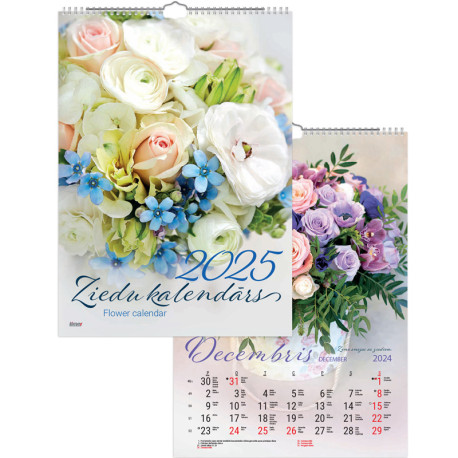 Wall Calendar Flowers, Timer