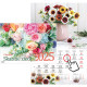 Wall Calendar Beuatiful Flowers, Timer