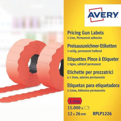 Removable Pricing Gun Labels 12x26mm Red, Avery Zweckform