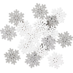 Adhesive Wooden Snowflakes 3x3cm 16pcs, DP Craft